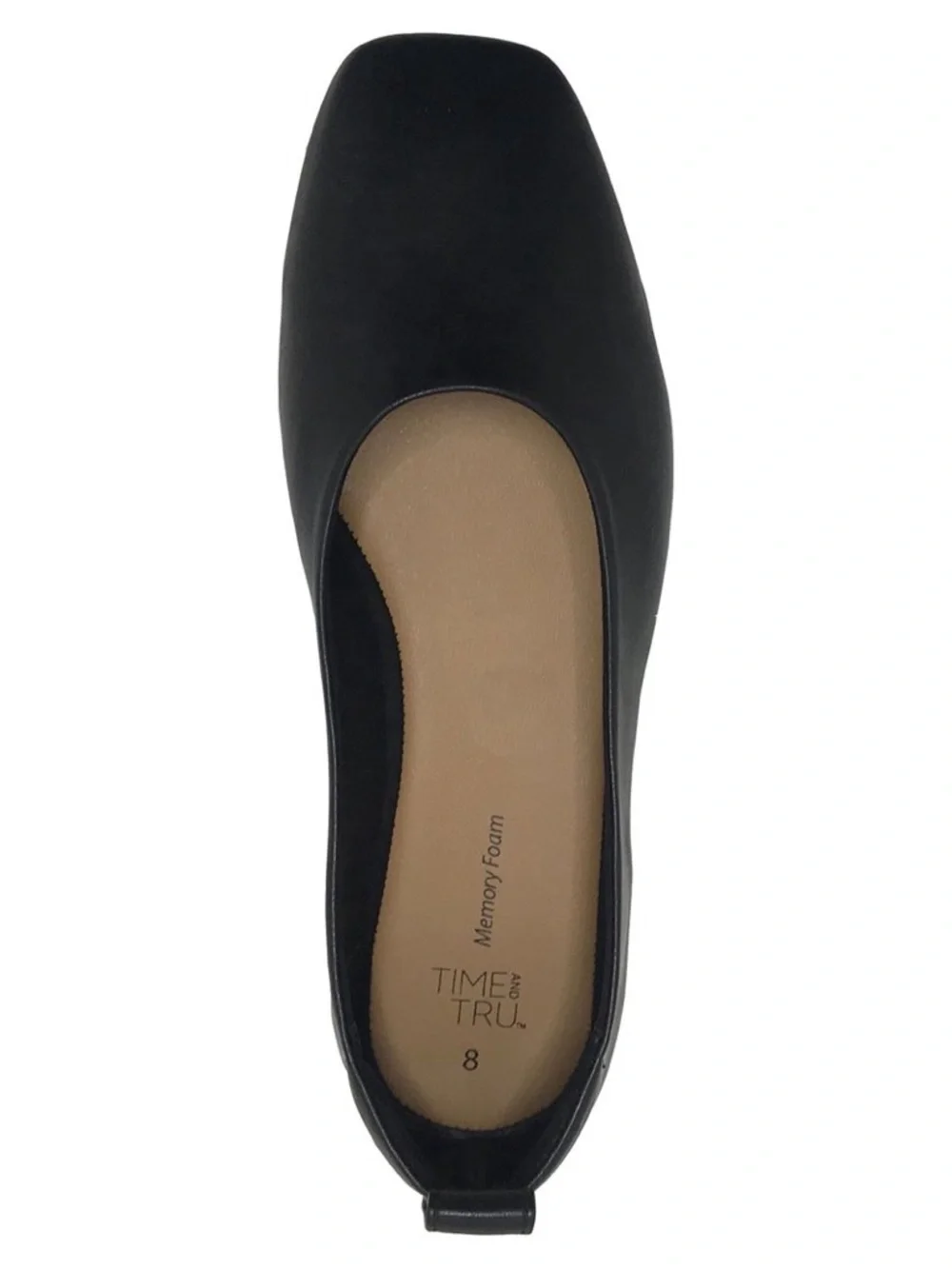 Time and Tru Black Square Toe Ballet Flats | Mismatched Size 9W & 9